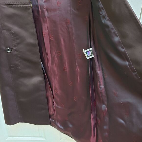 Roberto Just Cavalli Coat Womens S Italy 40 Brown Scuba Long Lined Quiet Luxury - Picture 8 of 15